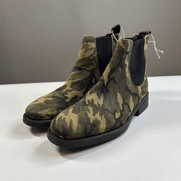 Anthropologie Boots Women's 36 US 6 Camo Jacinta Chelsea Green Black - Picture 1 of 6